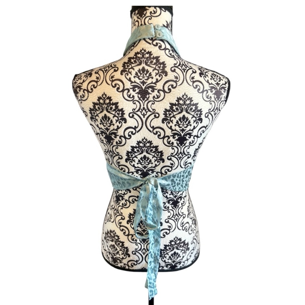 BLANC Sleek Halter Top in Light Blue Animal Print - Picture 2 of 7